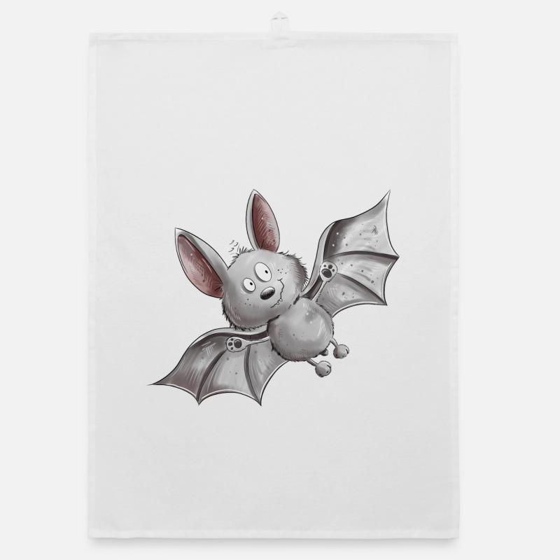 Flatternde Fledermaus - Organic Geschirrtuch - Weiß