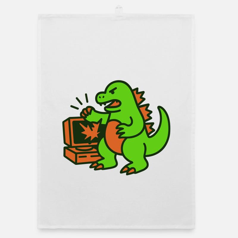 Dragon vs Computer Organic dish towel