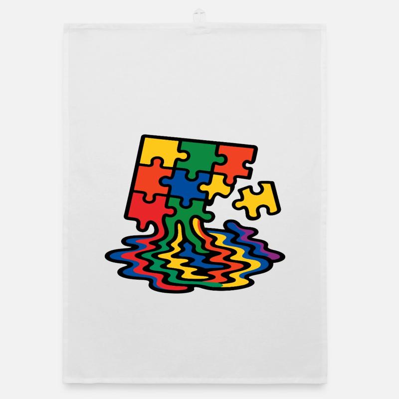 Rainbow Puzzle Tree Splash Organic dish towel