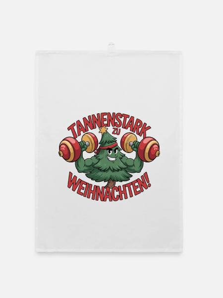  Tannenstark Zu Weihnachten Lustiger - Organic Geschirrtuch - Weiß - Vorne