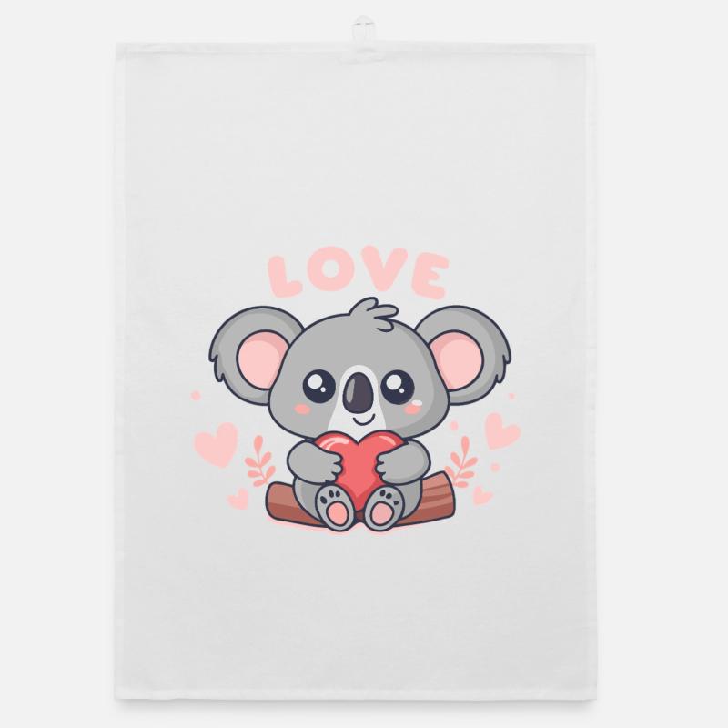 Koala Coeur Doux Love Torchon bio