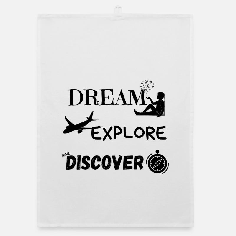 Dream, Explore and Discover 1 Organic dish towel
