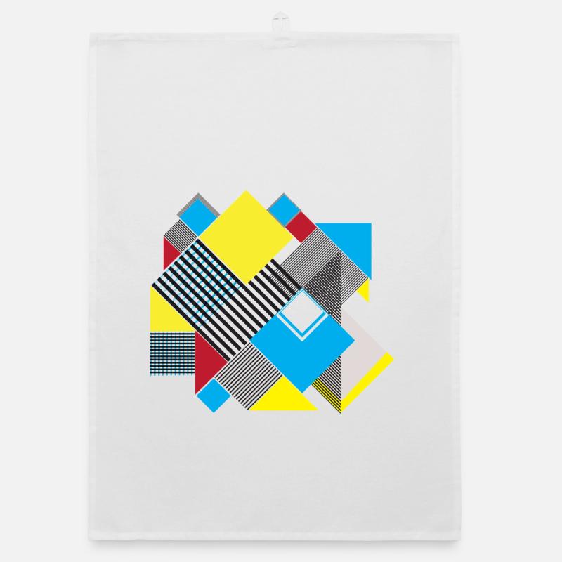 Geometric Color Square Composition Organic dish towel