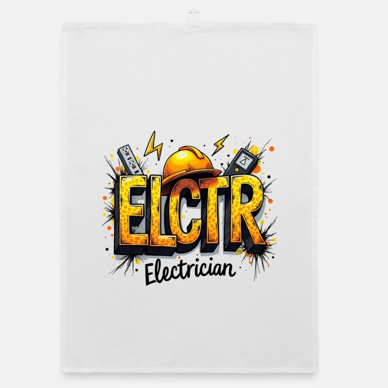 Elektriker Graffiti Stil Electrician Handwerker Organic Geschirrtuch