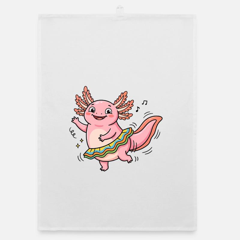 Dancing Queen Axolotl Organic Geschirrtuch