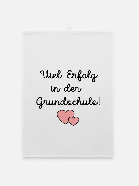 Einschulung Grundschule Schulkind - Organic Geschirrtuch - Weiß - Vorne