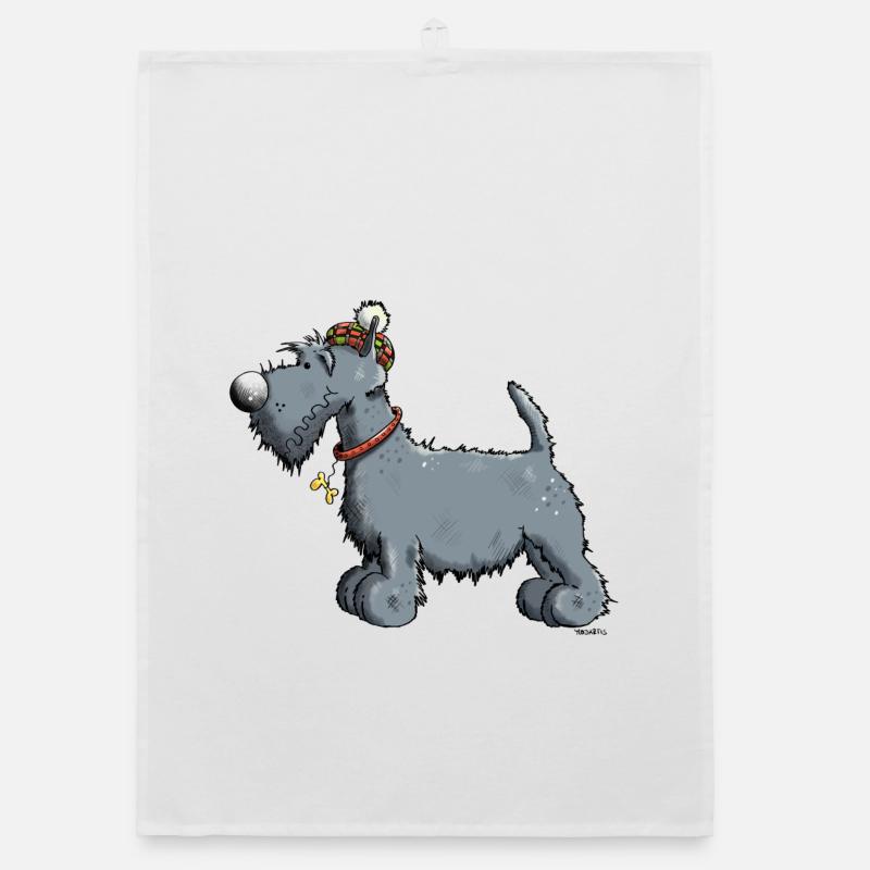 Funny Scottish Terrier Organic dish towel