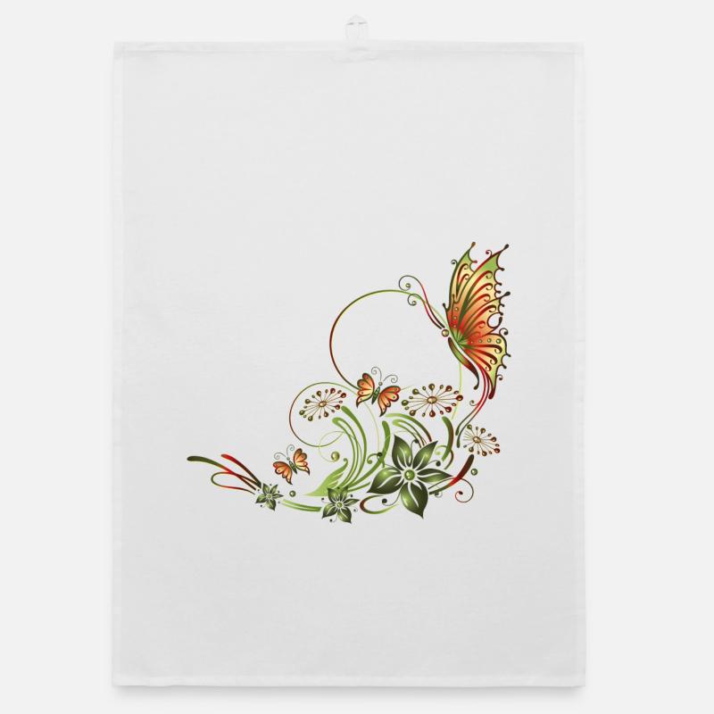 Schmetterlinge mit floralen Elementen Torchon bio