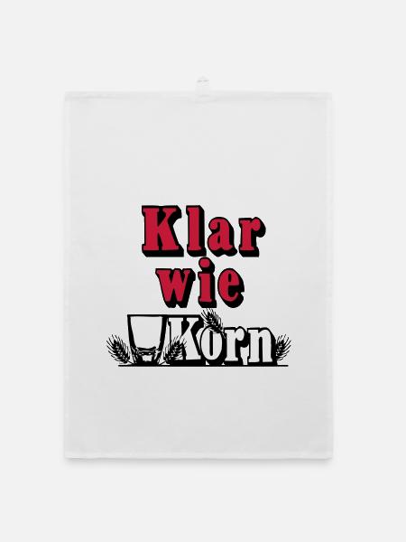 Korn , Party , Weizenkorn ,Klar wie Korn (25) - Organic Geschirrtuch - Weiß - Vorne