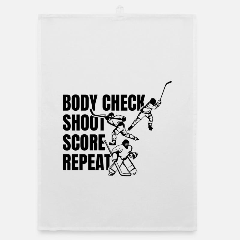 Bodycheck Shoot Points Repeat Organic dish towel