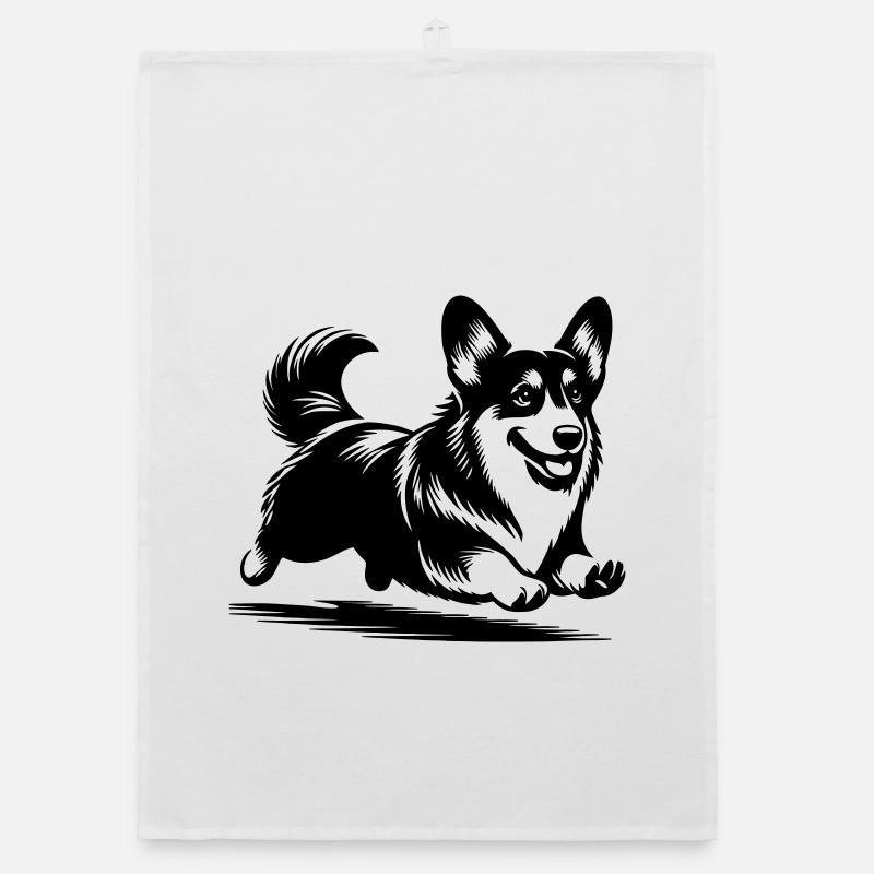 Welsh Corgi Organic dish towel