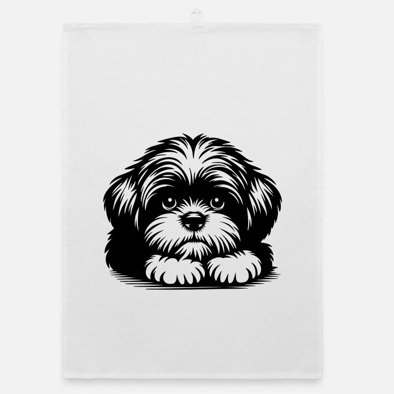 Tête de Shih Tzu avec pattes Torchon bio