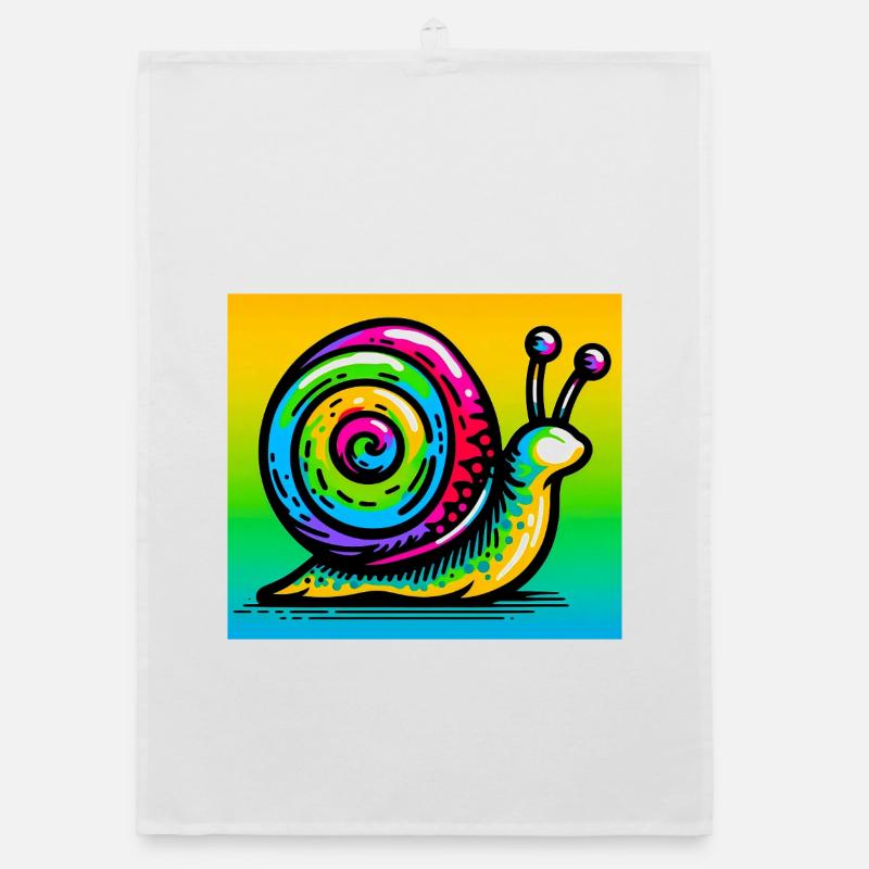 Schnecke - Organic Geschirrtuch - Weiß