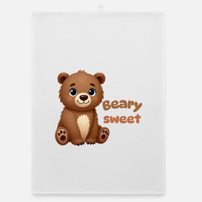 Cute Brown Bear Organic dish towel