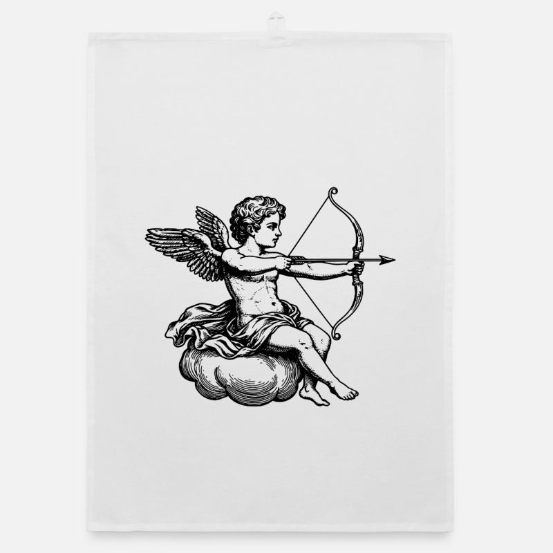 Cupidon avec l’arc et les flèches. Torchon bio
