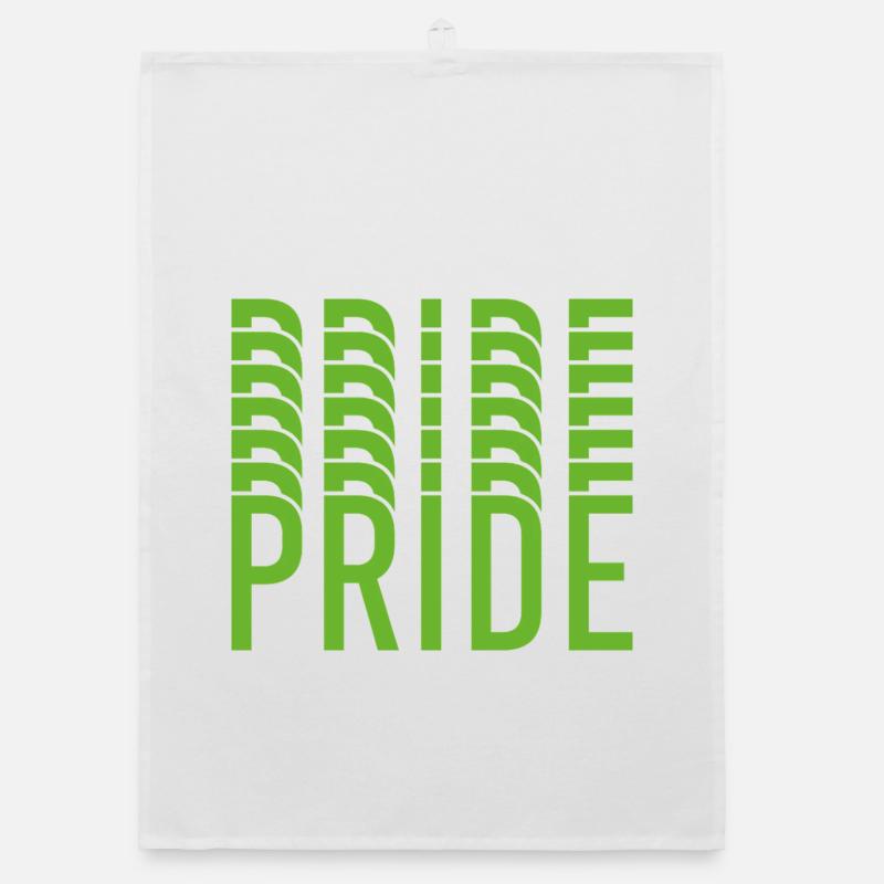 Lime Green Pride Text Design Organic dish towel