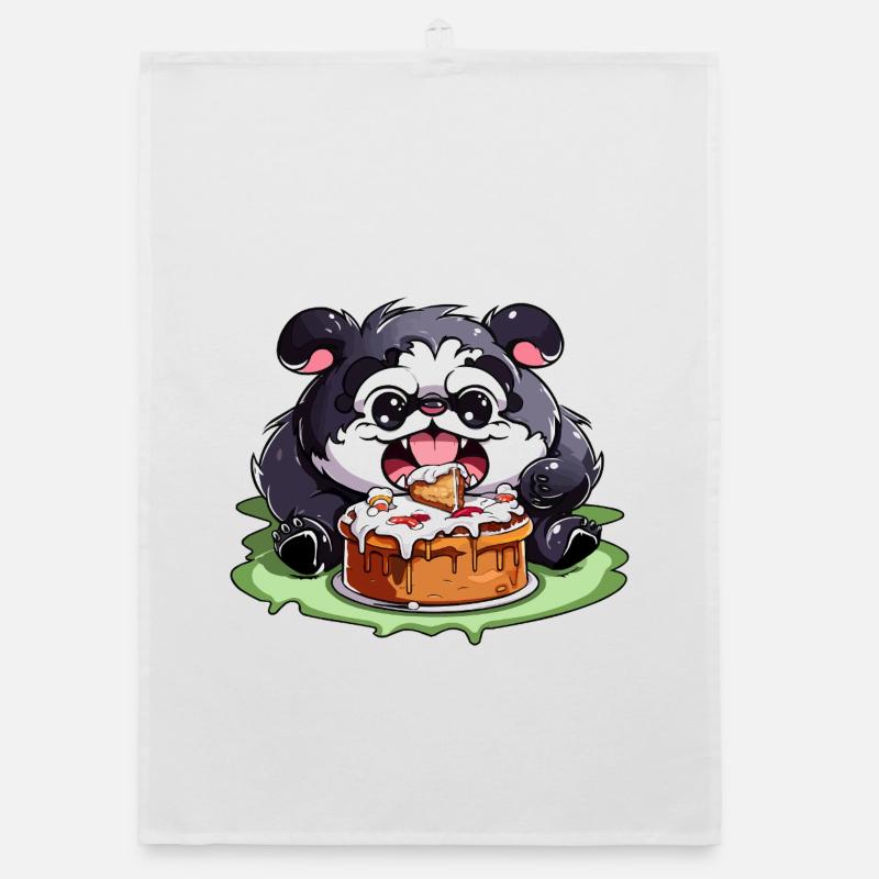 Pug with Cake Cartoon Organic dish towel