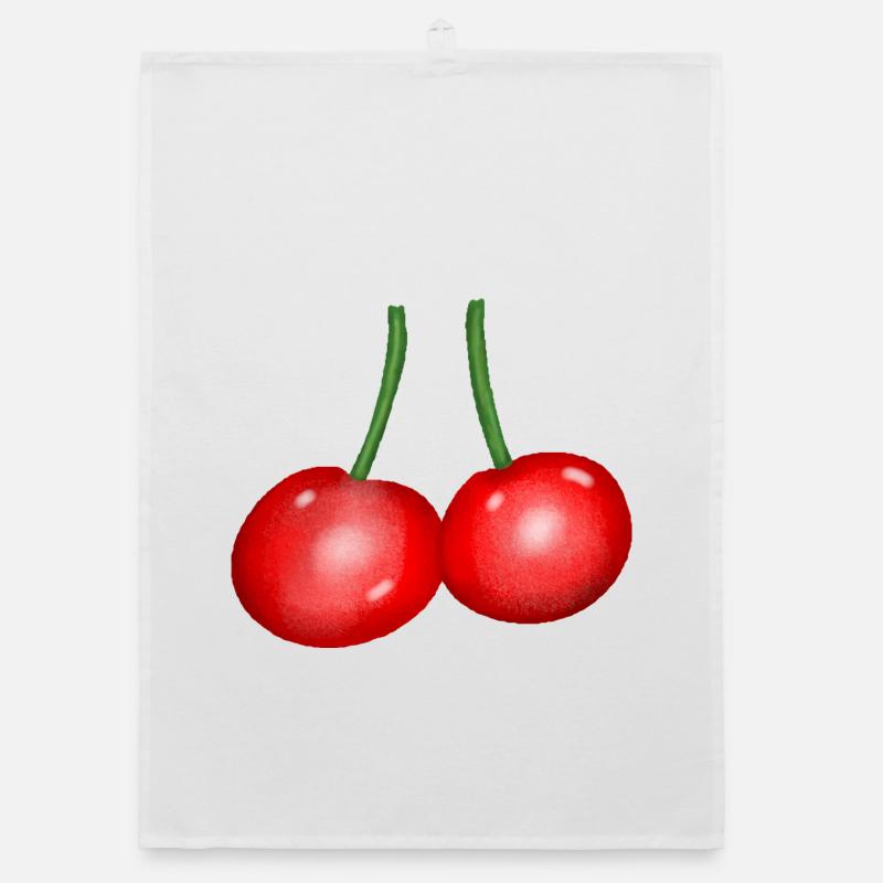 Cherry Duo Glossy Red Organic dish towel