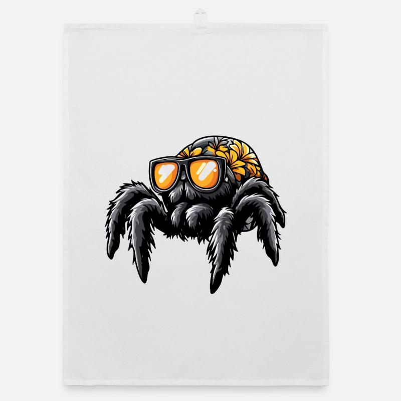 Tarantula Comic Urlaub Organic Geschirrtuch