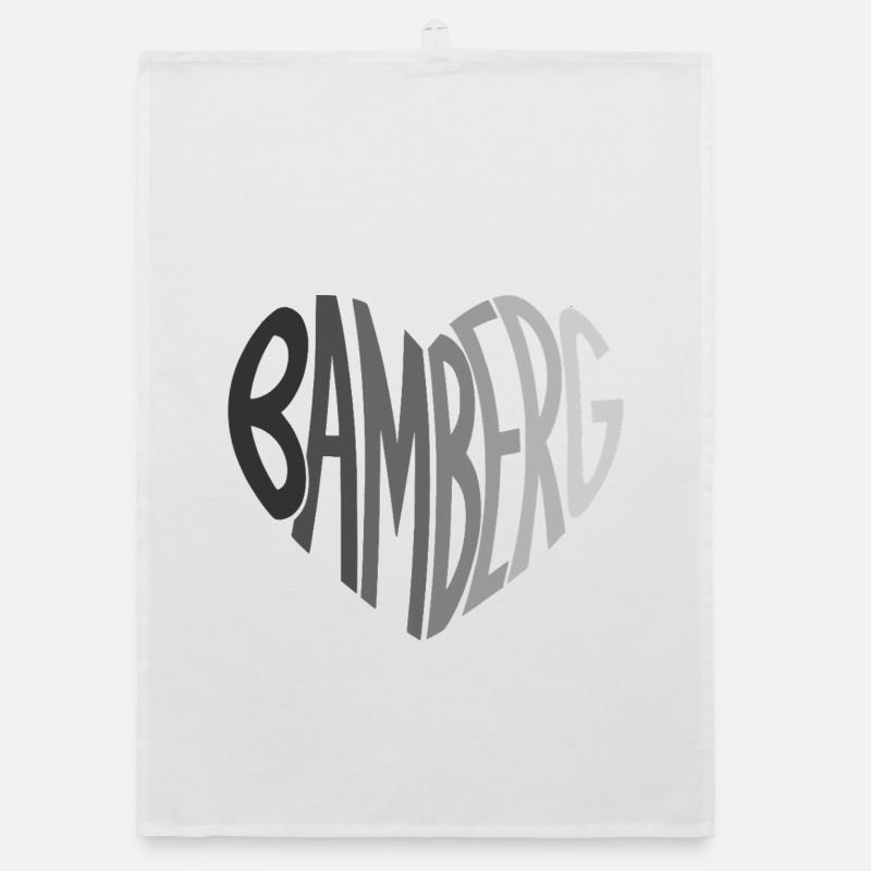 Bamberg Herz Typo Organic Geschirrtuch