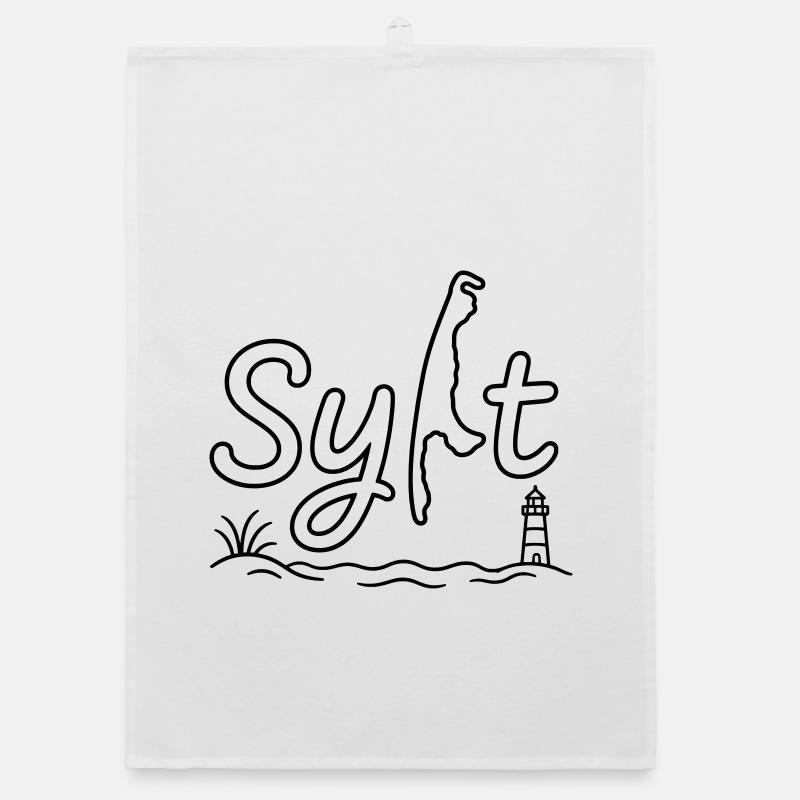 Sylt Insel Umriss Organic Geschirrtuch