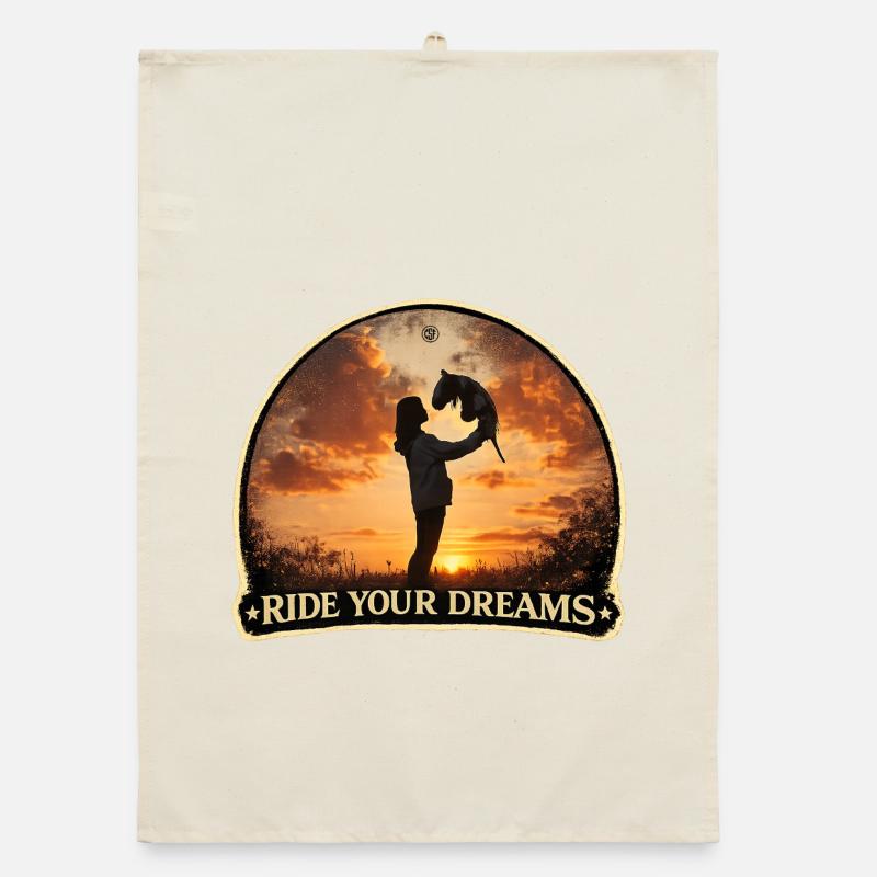 Ride Your Dreams Hobby Horsing Steckenpferd Mädche Organic Geschirrtuch