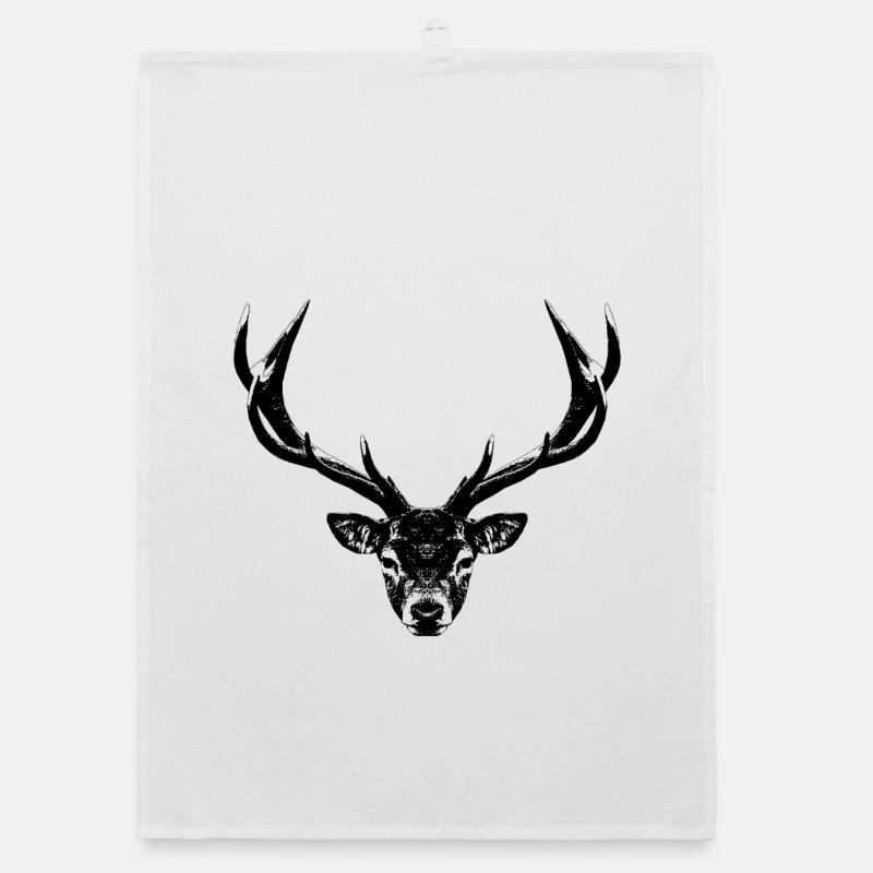 Hirschkopf /Geweihträger Organic Geschirrtuch
