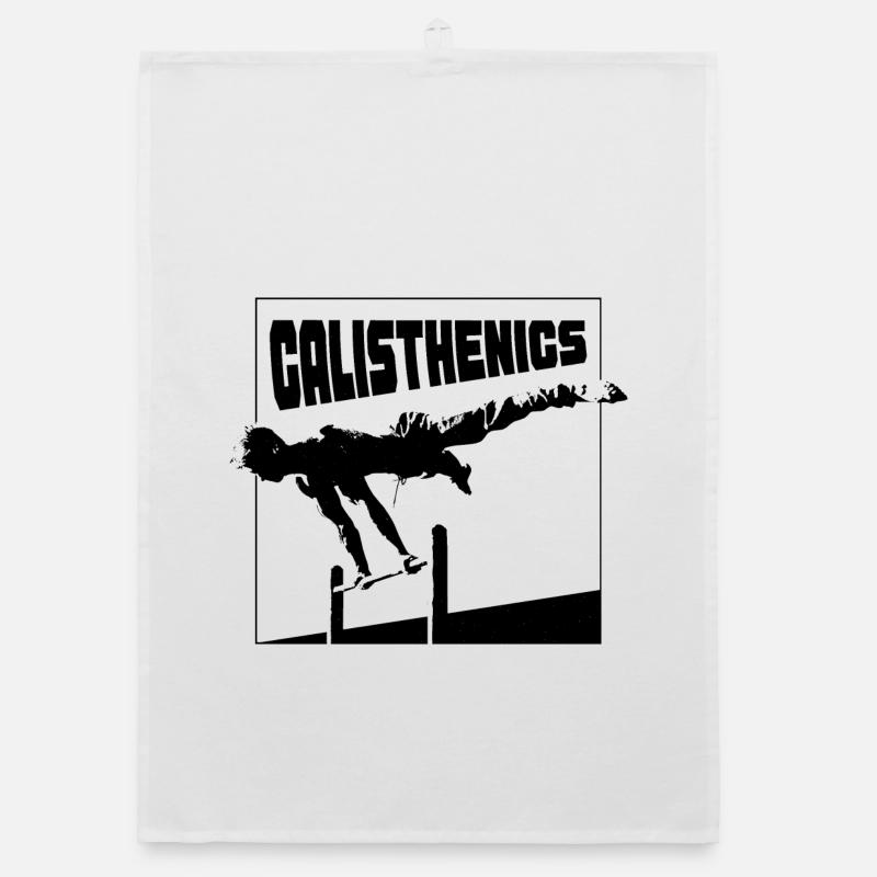 Calisthenics Planche Pose Silhouette Organic dish towel