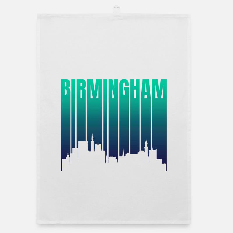 Birmingham Skyline Gradient Organic dish towel