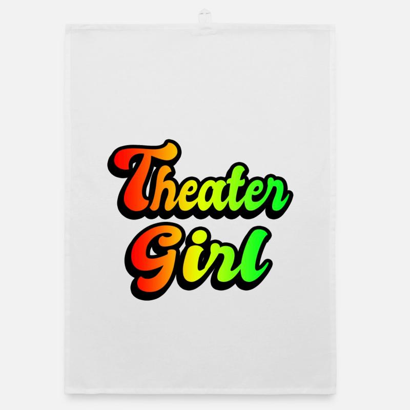 Theater Mädchen Regenbogen - Organic Geschirrtuch - Weiß