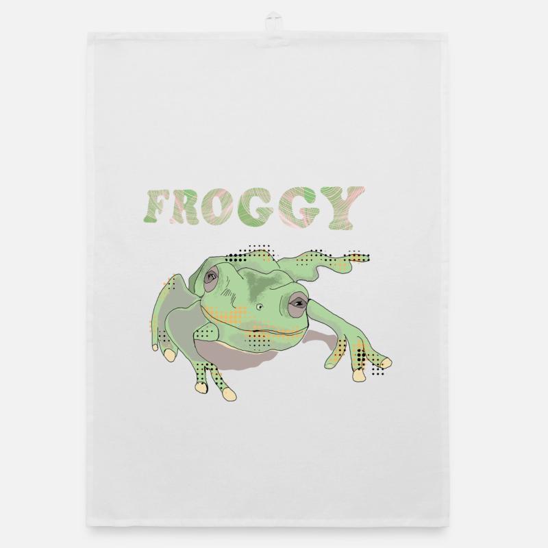 Froggie - Organic Geschirrtuch - Weiß