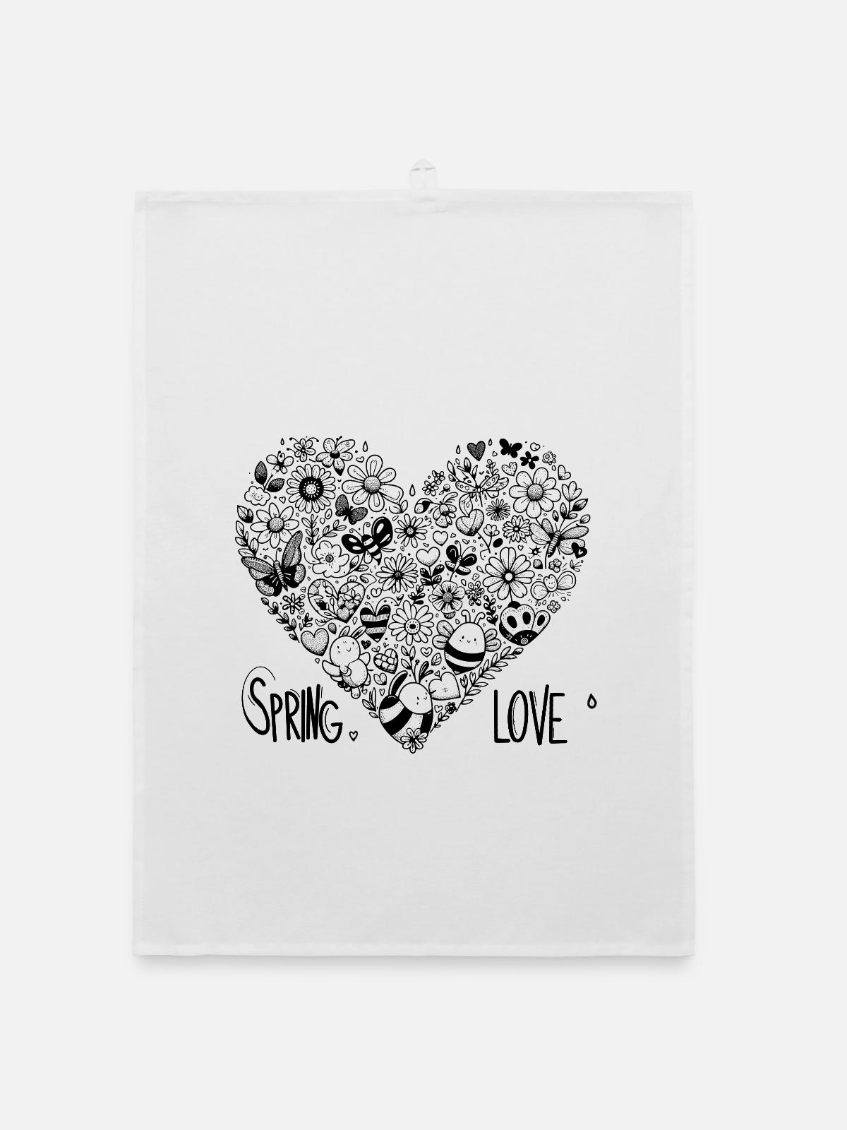 spring love - Organic Geschirrtuch - Weiß - Vorne
