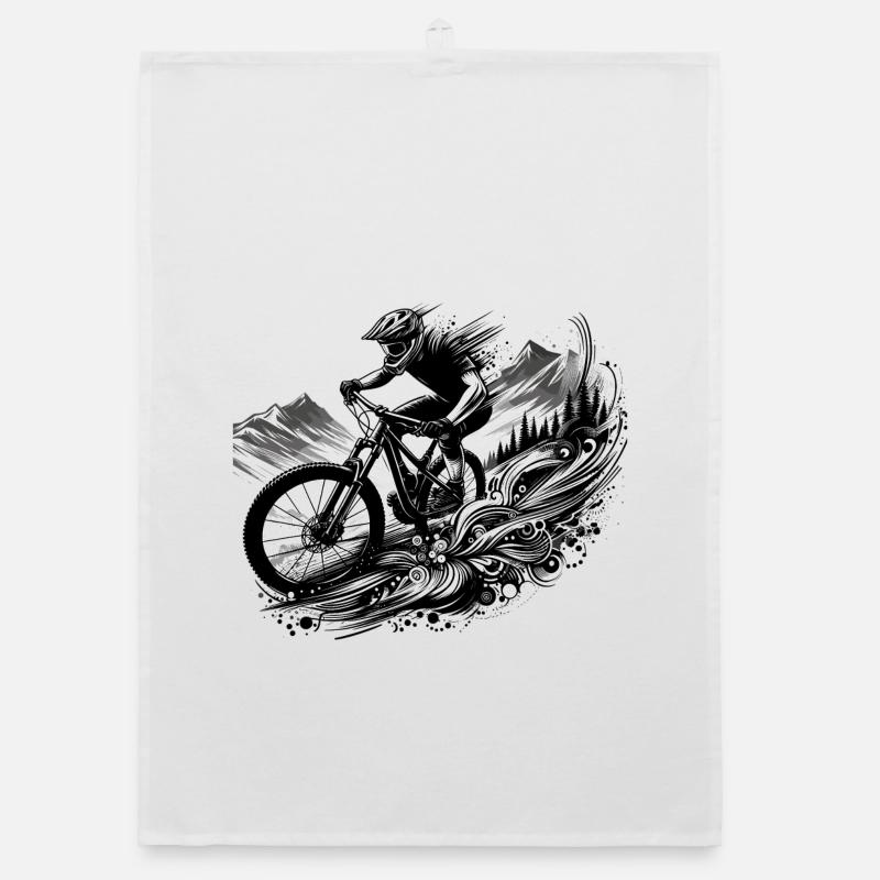 MTB Mountainbiking Downhill Geschenk Organic Geschirrtuch