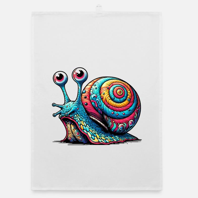 Schnecke - Organic Geschirrtuch - Weiß
