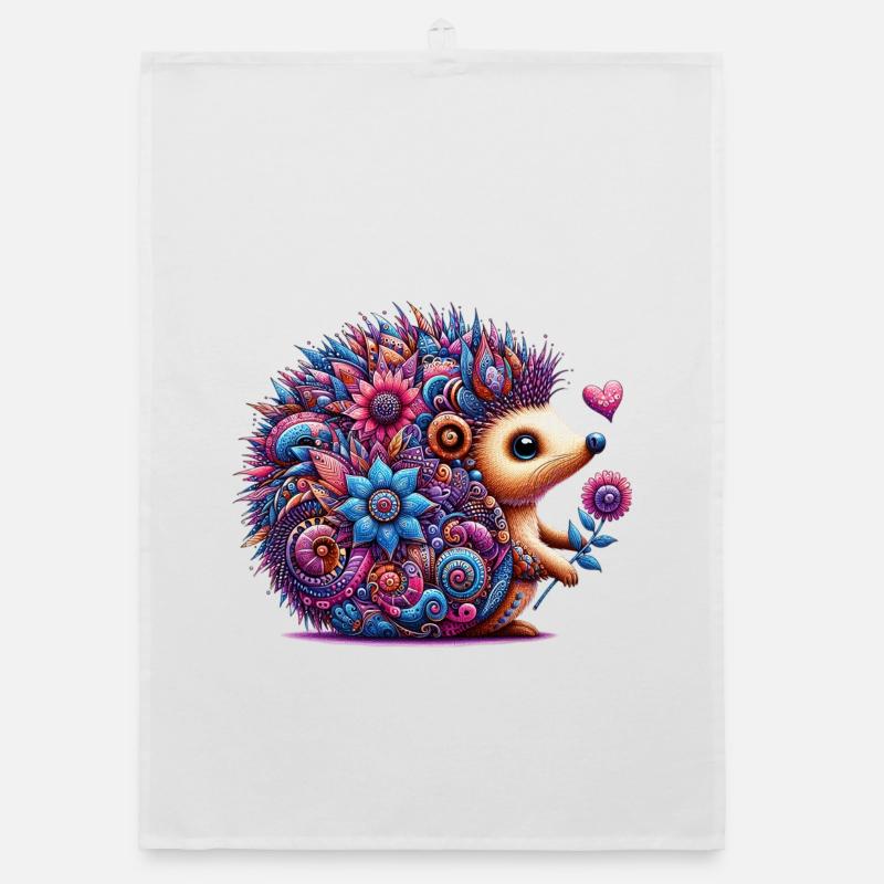 Igel - Organic Geschirrtuch - Weiß