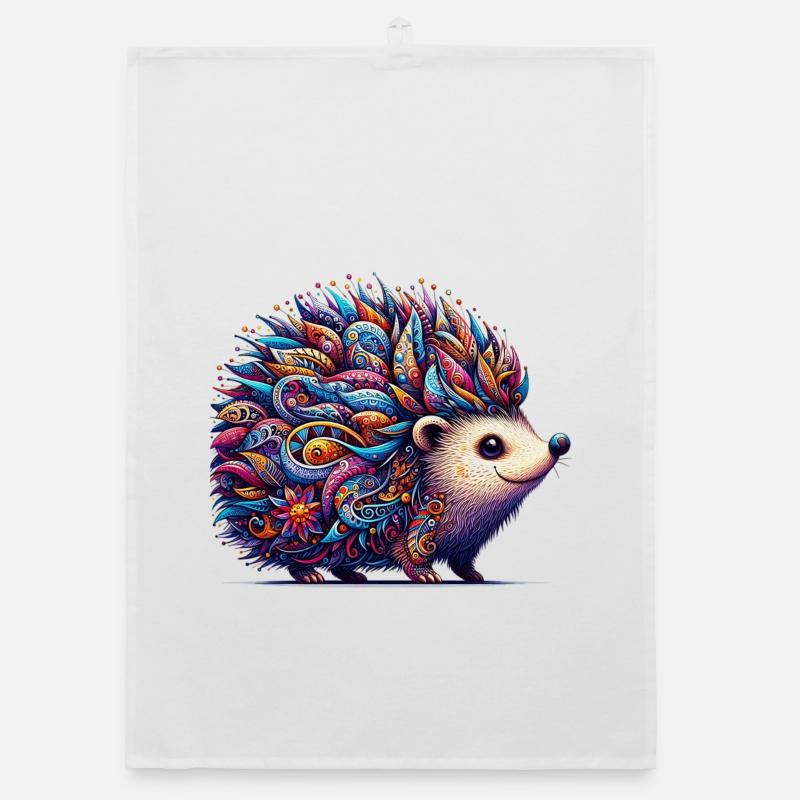 Igel - Organic Geschirrtuch - Weiß