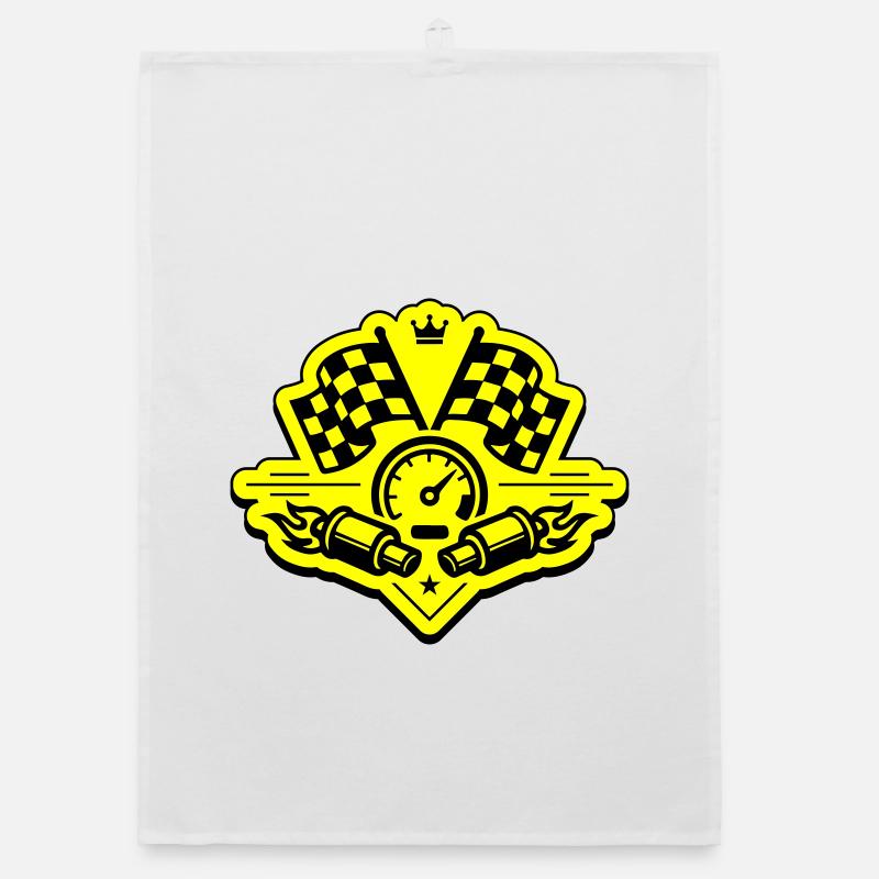 Drapeau de course, compteur de vitesse d'échappement Torchon bio