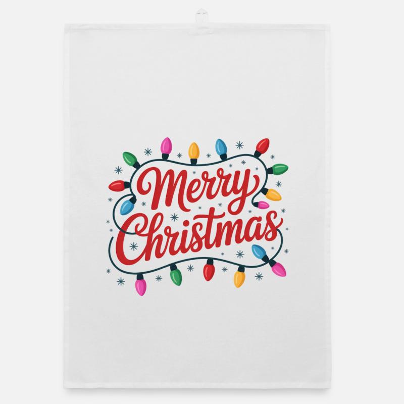 Merry Christmas Luminous String Lights Organic dish towel