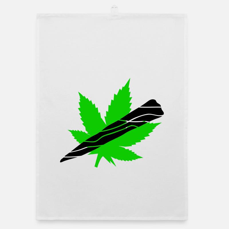 Neon Cannabisblatt Grafik Organic Geschirrtuch