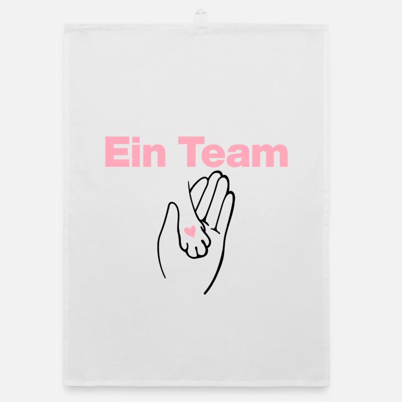 Ein Team, Mensch & Samtpfote, Katze, Katzenfans Organic Geschirrtuch