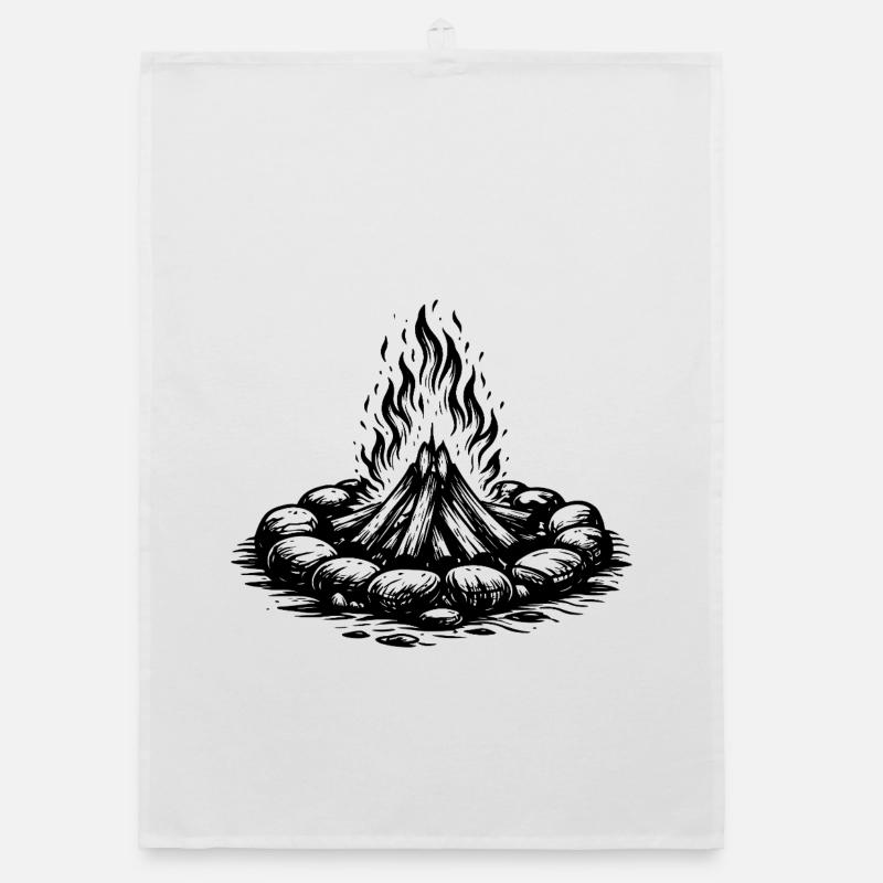 Campfire Icon Firewood Organic dish towel