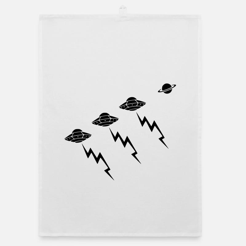 UFO Fleet Invasion Blitz Attack Organic dish towel