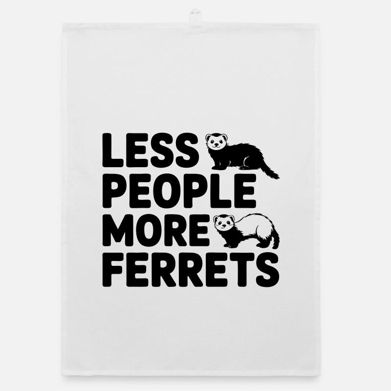 Frettchen - Less People More Ferrets Organic dish towel