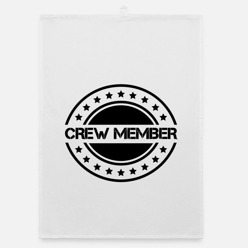 crew_member_sterne - Organic Geschirrtuch - Weiß