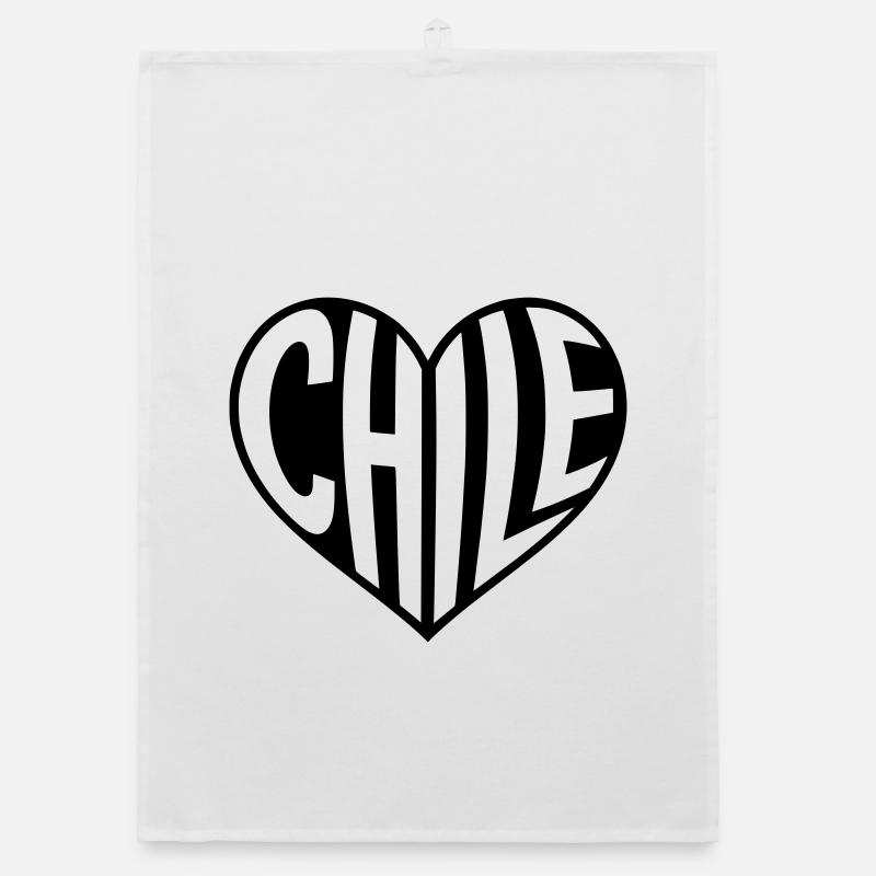 Chile Herz Typografie  Organic Geschirrtuch