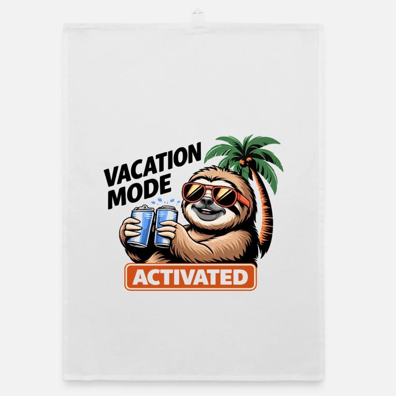 Activated Sloth Beach Party Organic dish towel