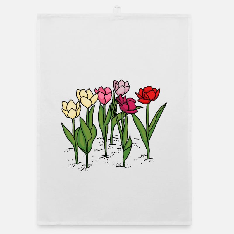 Tulips in spring Organic dish towel
