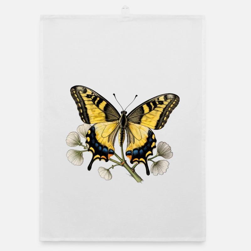 Papillon Machaon - gravure dessin Torchon bio