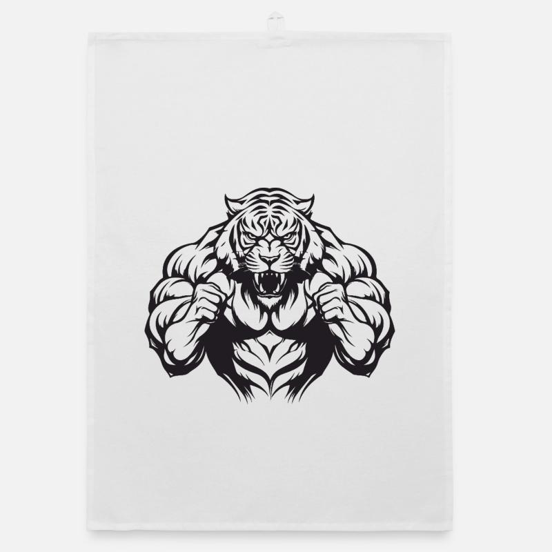 Tiger Workout Gym Organic dish towel