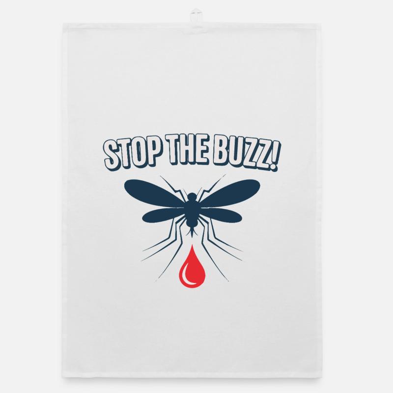 Stopp den Buzz Mückenblutrotttropfen Organic Geschirrtuch